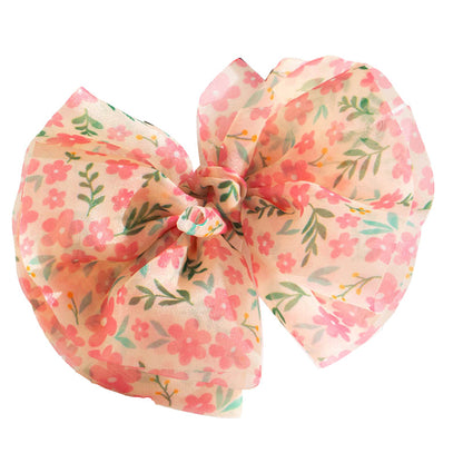 Girls Flower Bow Print Accessories Headwear