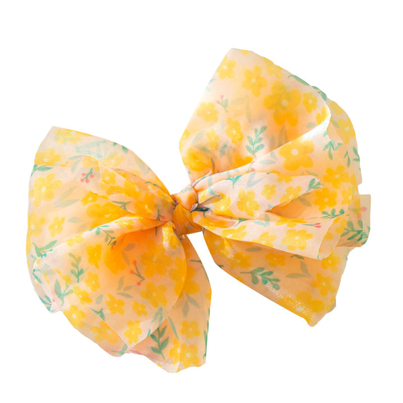 Girls Flower Bow Print Accessories Headwear