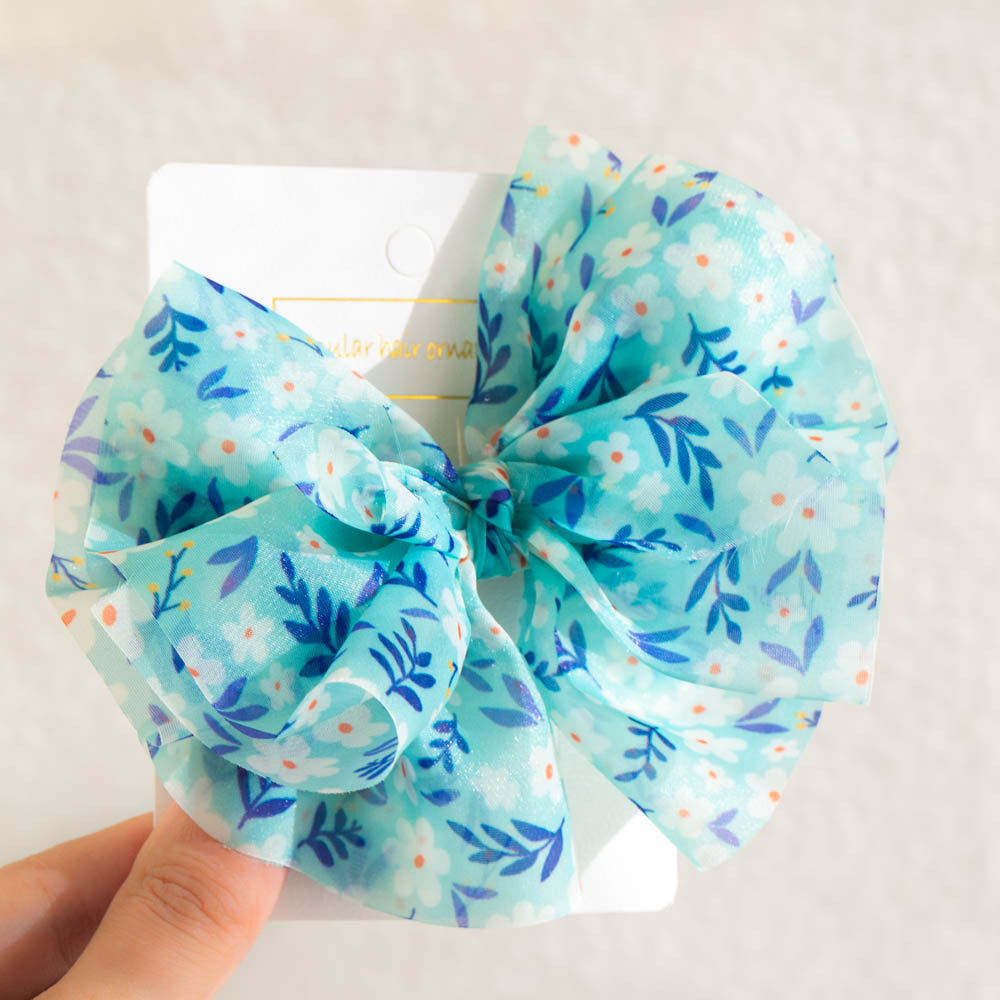 Girls Flower Bow Print Accessories Headwear