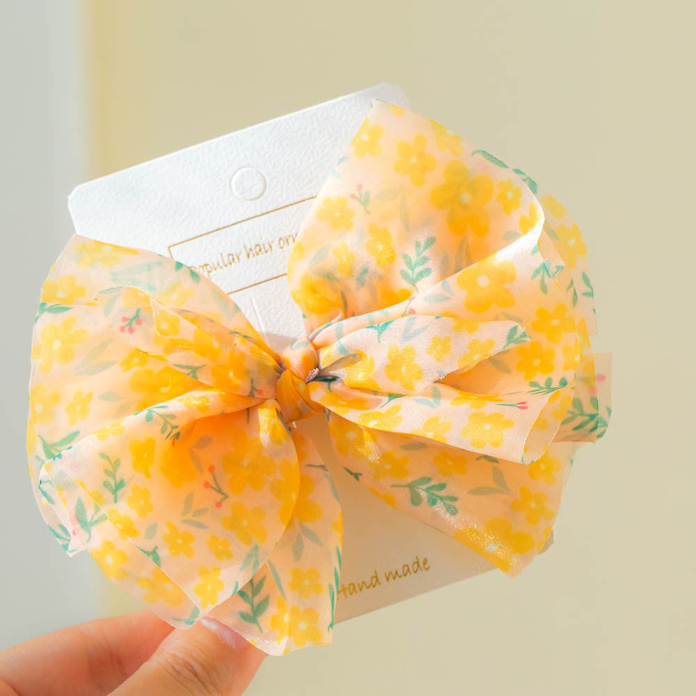Girls Flower Bow Print Accessories Headwear