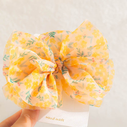Girls Flower Bow Print Accessories Headwear