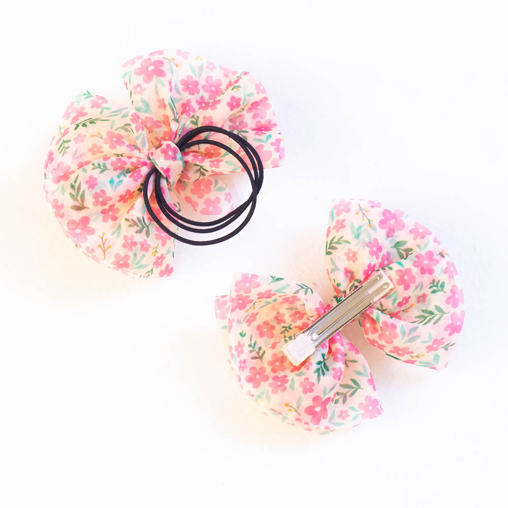 Girls Flower Bow Print Accessories Headwear