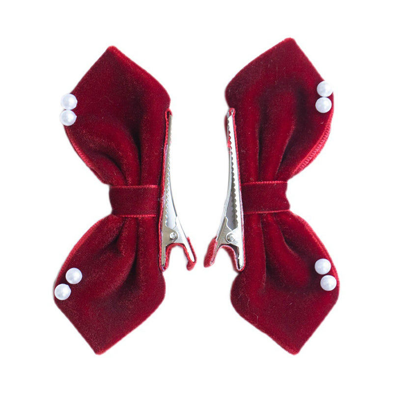 Girls Solid Color Bow Accessories Headwear