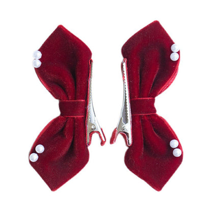 Girls Solid Color Bow Accessories Headwear