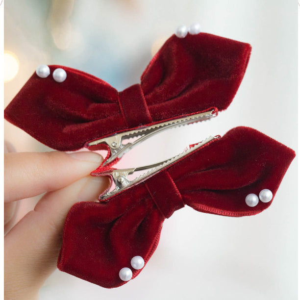 Girls Solid Color Bow Accessories Headwear