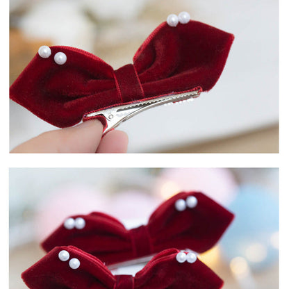 Girls Solid Color Bow Accessories Headwear