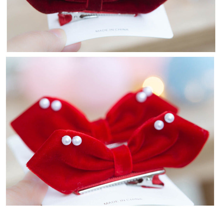 Girls Solid Color Bow Accessories Headwear