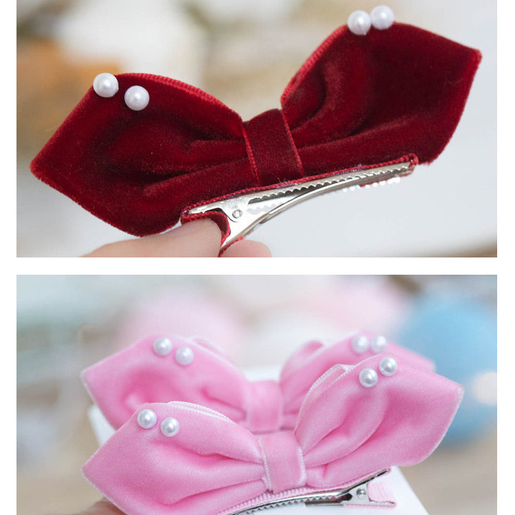 Girls Solid Color Bow Accessories Headwear
