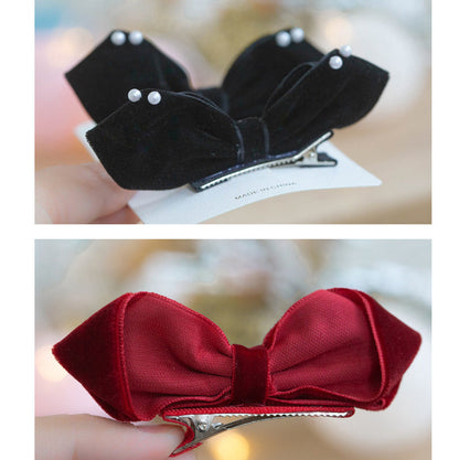 Girls Solid Color Bow Accessories Headwear