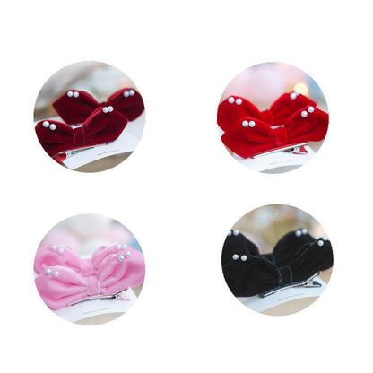 Girls Solid Color Bow Accessories Headwear