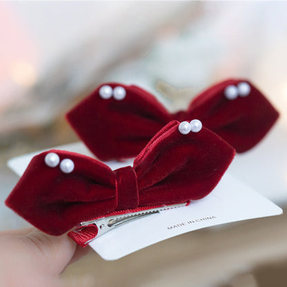 Girls Solid Color Bow Accessories Headwear