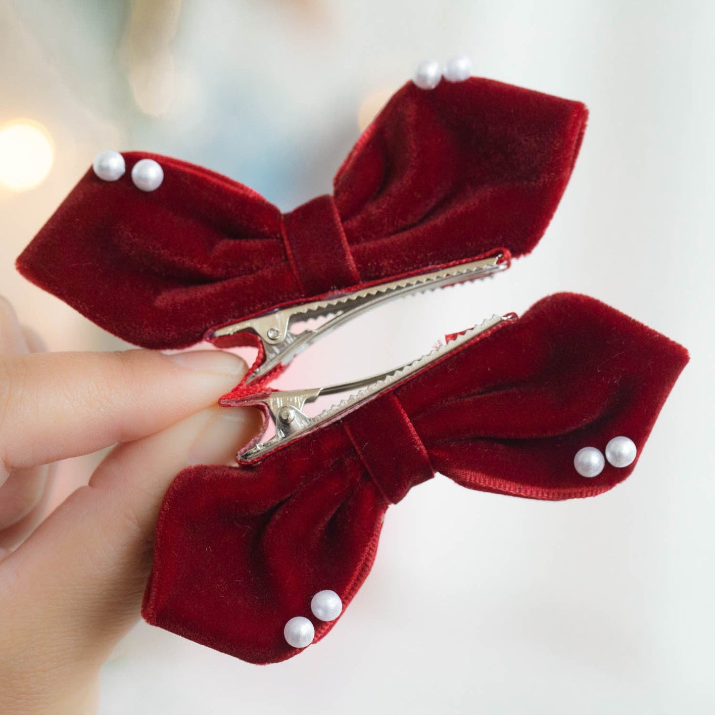 Girls Solid Color Bow Accessories Headwear