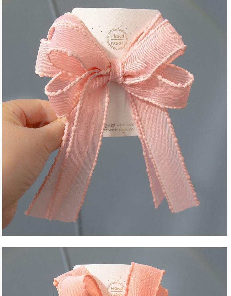 Girls Solid Color Bow Accessories Headwear
