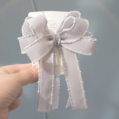 Girls Solid Color Bow Accessories Headwear