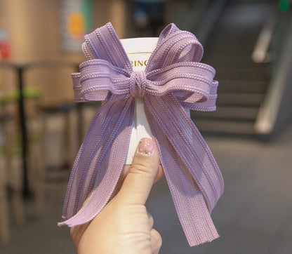 Girls Solid Color Bow Accessories Headwear