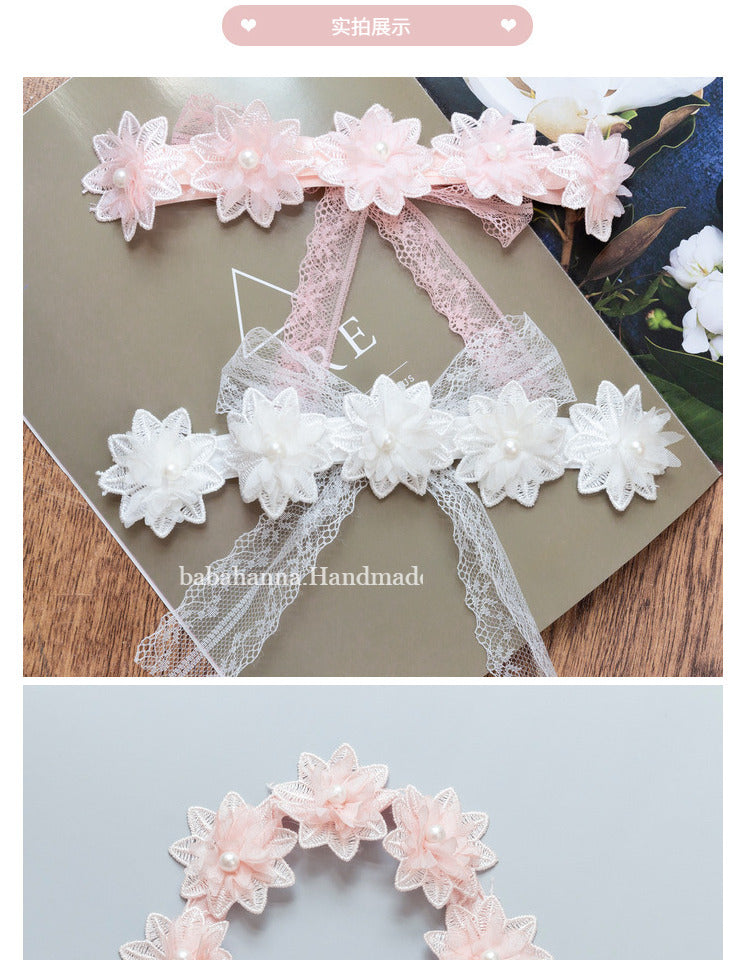 Baby Girls Flower Lace Dressy Headwear Wholesale 220620555