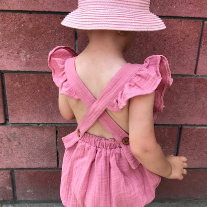 Baby Girls Solid Color Rompers Accessories Headwear
