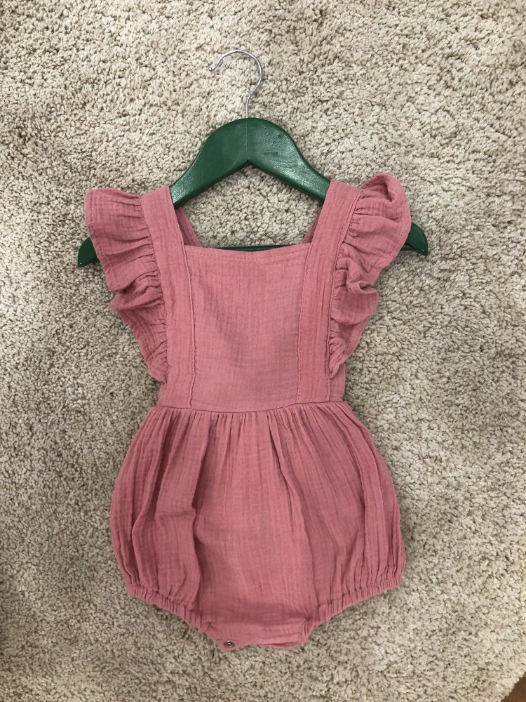 Baby Girls Solid Color Rompers Accessories Headwear