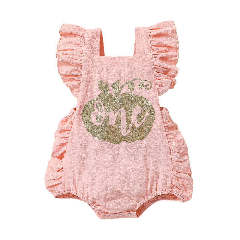 Baby Girls Letters Print Halloween Rompers