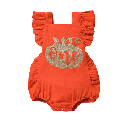 Baby Girls Letters Print Halloween Rompers
