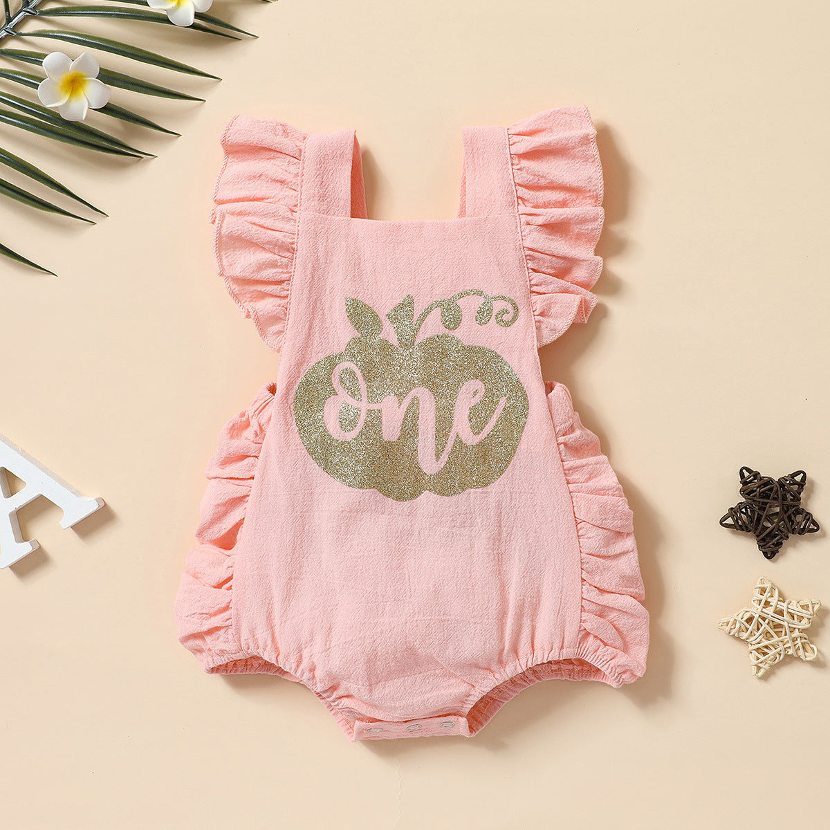 Baby Girls Letters Print Halloween Rompers