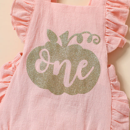 Baby Girls Letters Print Halloween Rompers