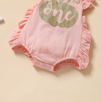 Baby Girls Letters Print Halloween Rompers