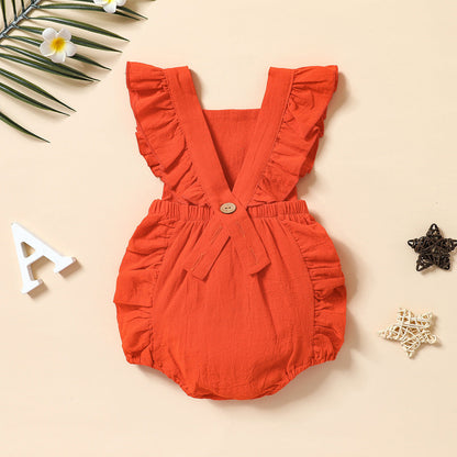 Baby Girls Letters Print Halloween Rompers