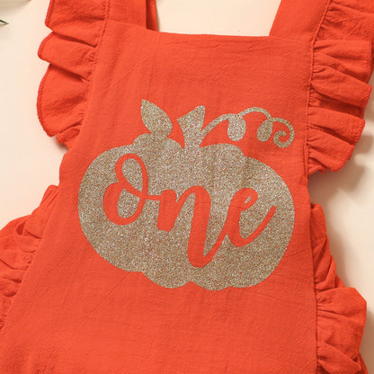 Baby Girls Letters Print Halloween Rompers