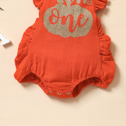Baby Girls Letters Print Halloween Rompers