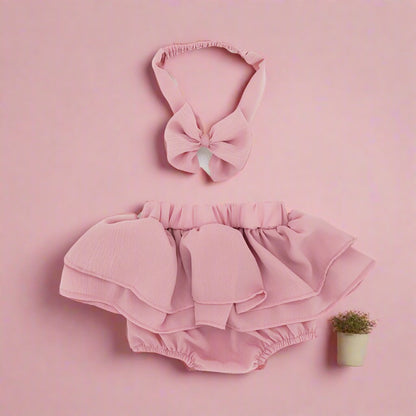 Baby Girls Solid Color Bow Shorts Accessories Headwear