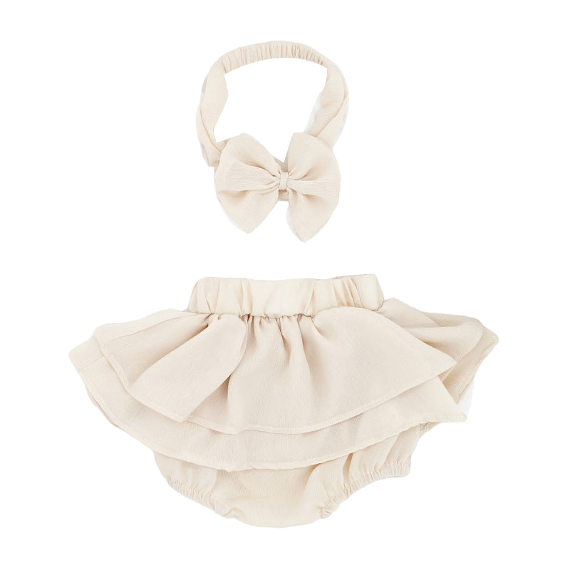 Baby Girls Solid Color Bow Shorts Accessories Headwear