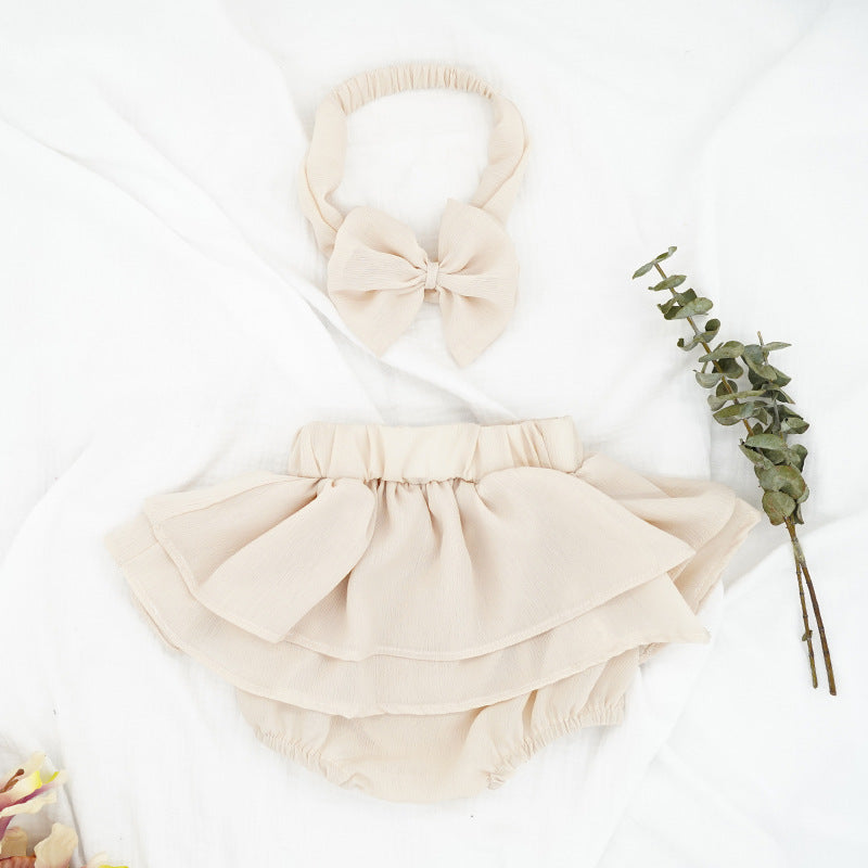 Baby Girls Solid Color Bow Shorts Accessories Headwear