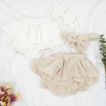 Baby Girls Solid Color Bow Shorts Accessories Headwear
