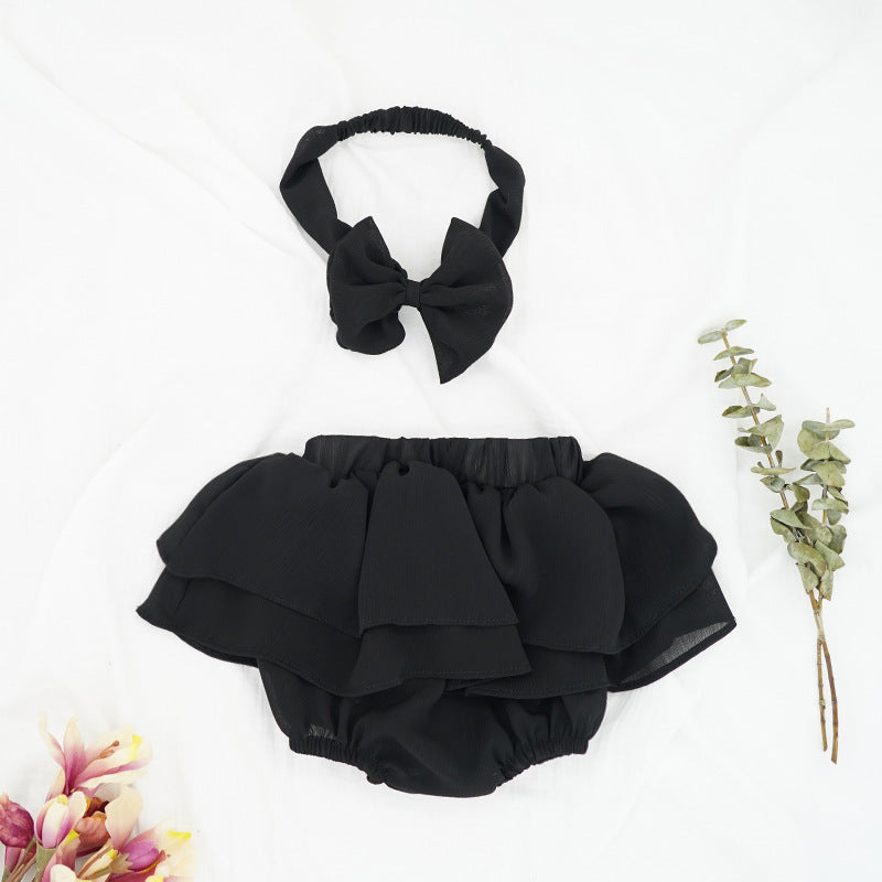 Baby Girls Solid Color Bow Shorts Accessories Headwear