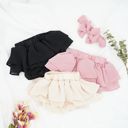 Baby Girls Solid Color Bow Shorts Accessories Headwear