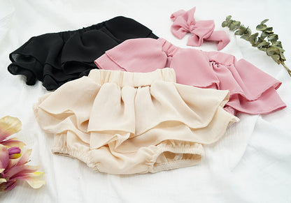 Baby Girls Solid Color Bow Shorts Accessories Headwear