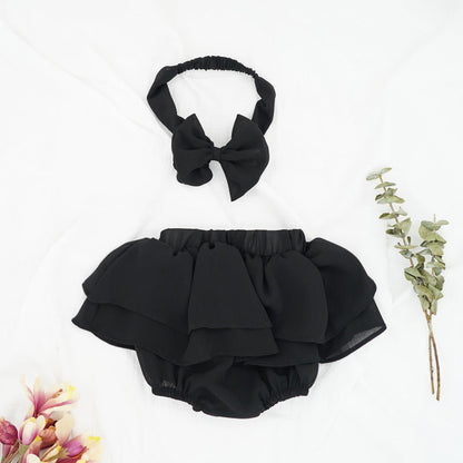 Baby Girls Solid Color Bow Shorts Accessories Headwear