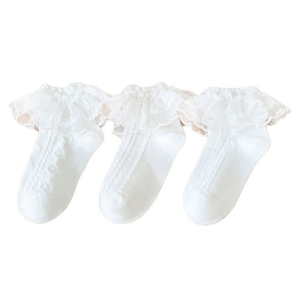 Girls Solid Color Accessories Socks