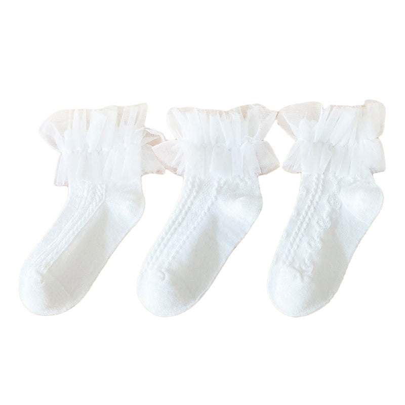Girls Solid Color Accessories Socks