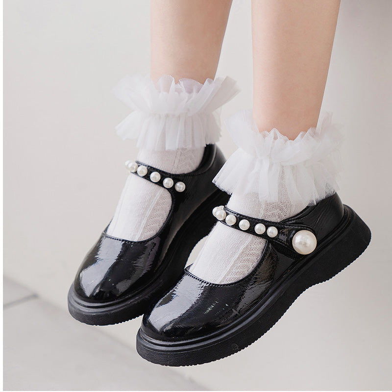 Girls Solid Color Accessories Socks