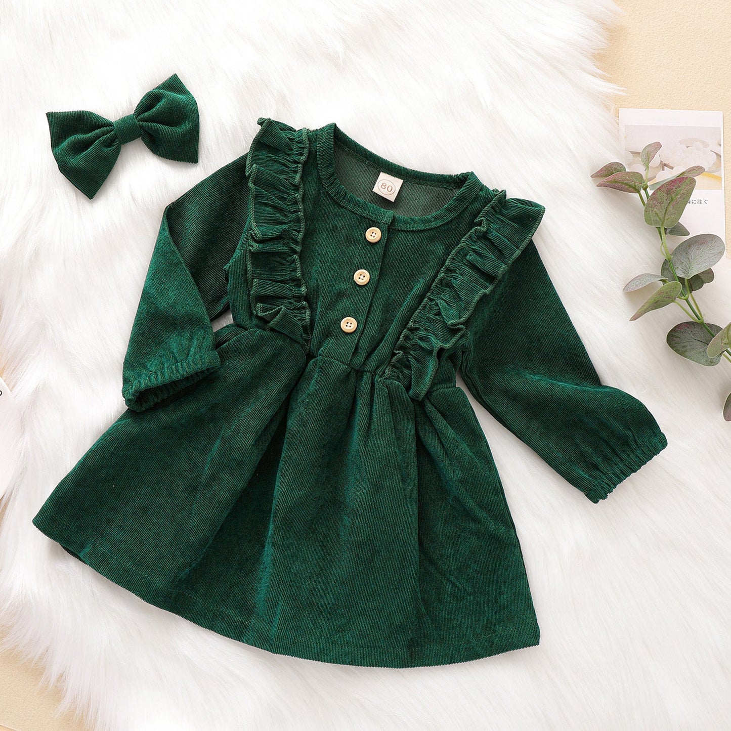 Baby Kid Girls Solid Color Bow Dresses Headwear Wholesale 22062255