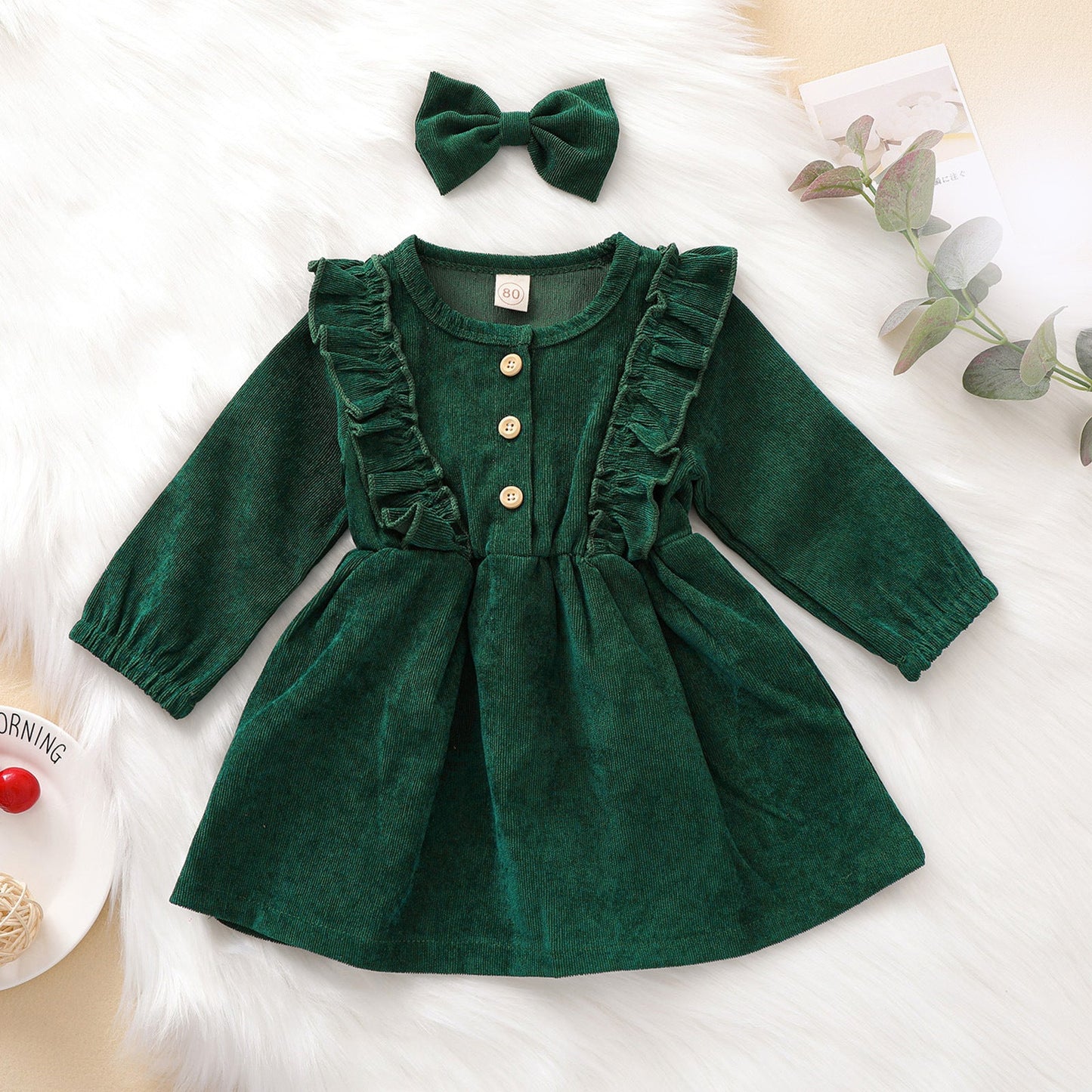 Baby Kid Girls Solid Color Bow Dresses Headwear Wholesale 22062255