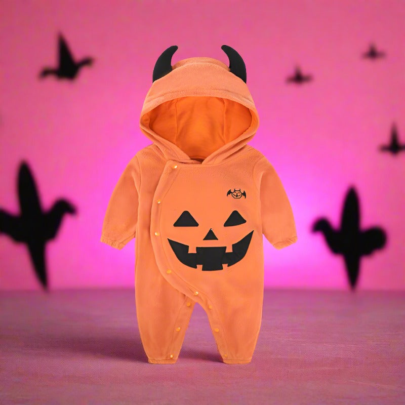 Baby Unisex Cartoon Embroidered Halloween Jumpsuits