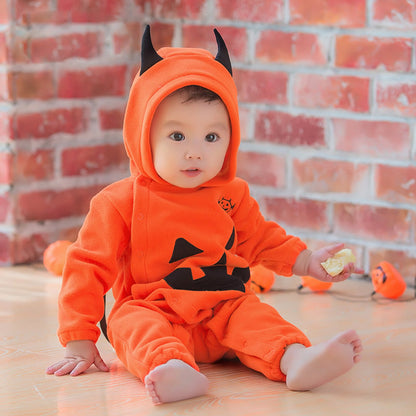 Baby Unisex Cartoon Embroidered Halloween Jumpsuits