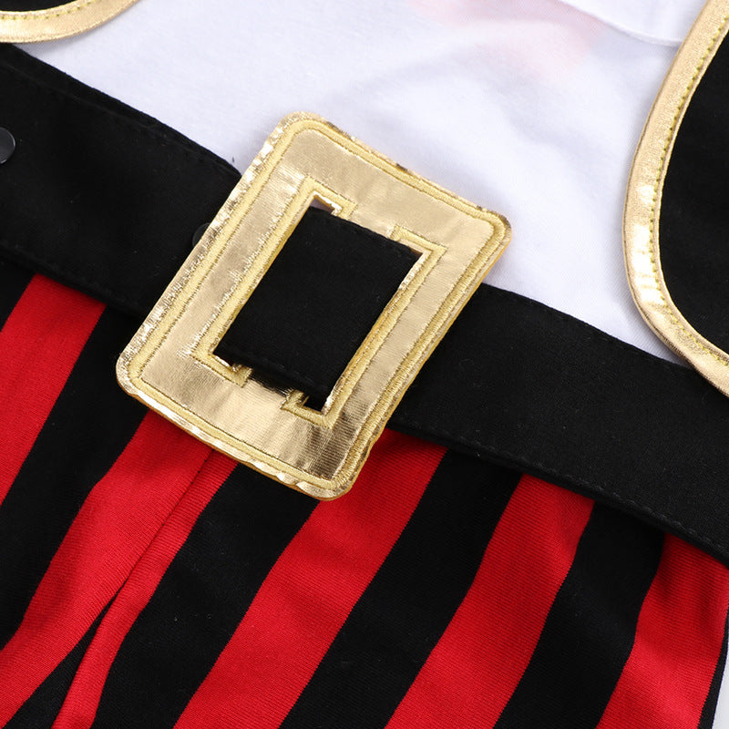 Baby Boys Striped Color-blocking Halloween Jumpsuits