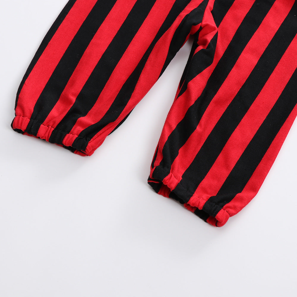 Baby Boys Striped Color-blocking Halloween Jumpsuits