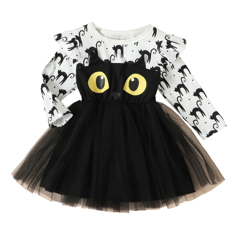 Baby Kid Girls Animals Cartoon Print Halloween Dresses