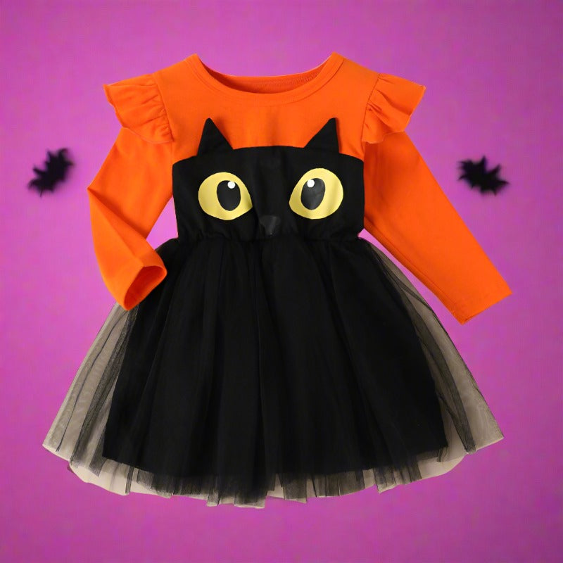 Baby Kid Girls Animals Cartoon Print Halloween Dresses