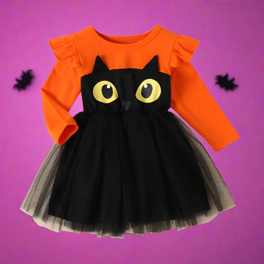 Baby Kid Girls Animals Cartoon Print Halloween Dresses